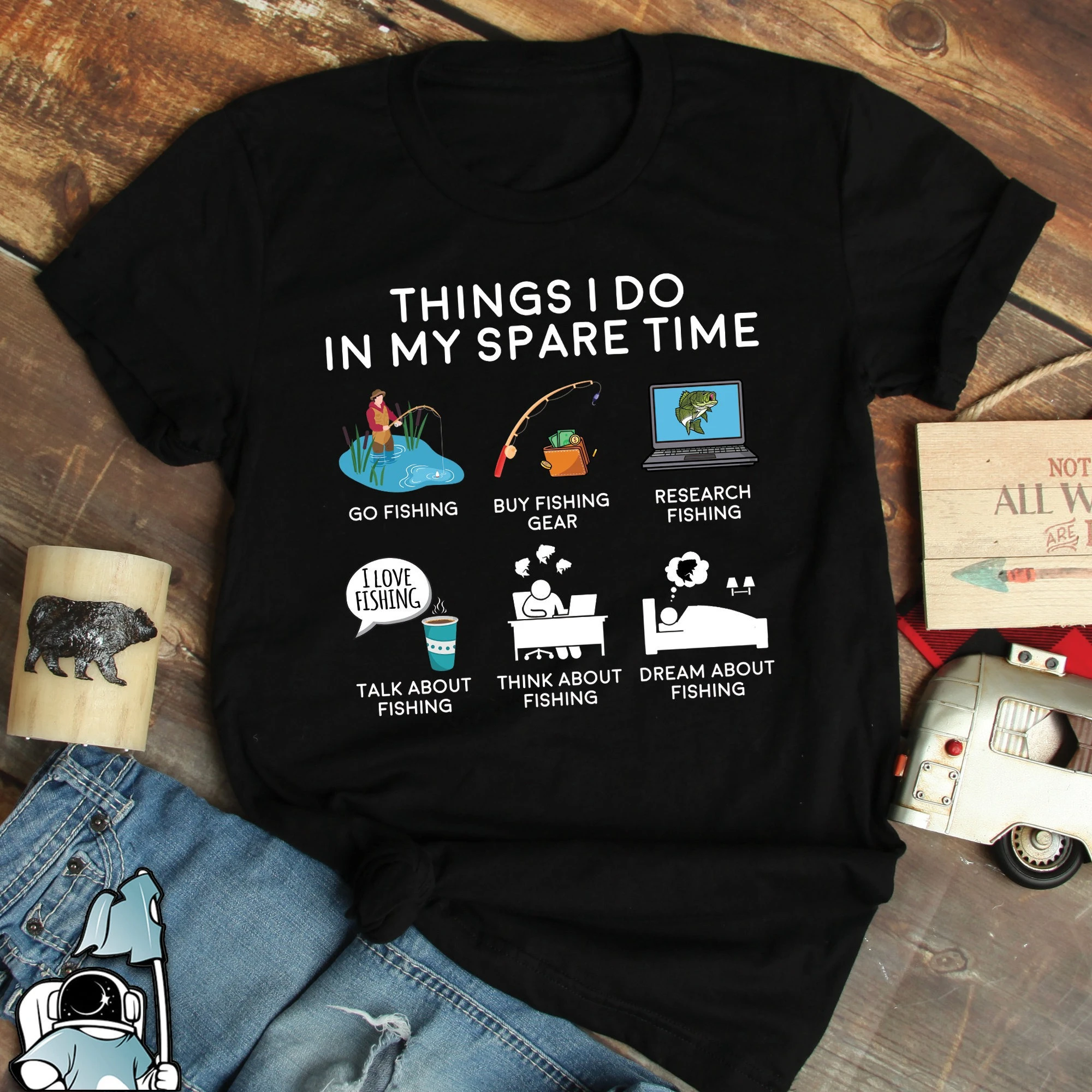 

Fishing Tackle Graphic Printing Summer Luxury Brand Cotton Men's and Women's T-Shirts Short Sleeves Trendy Streetwear