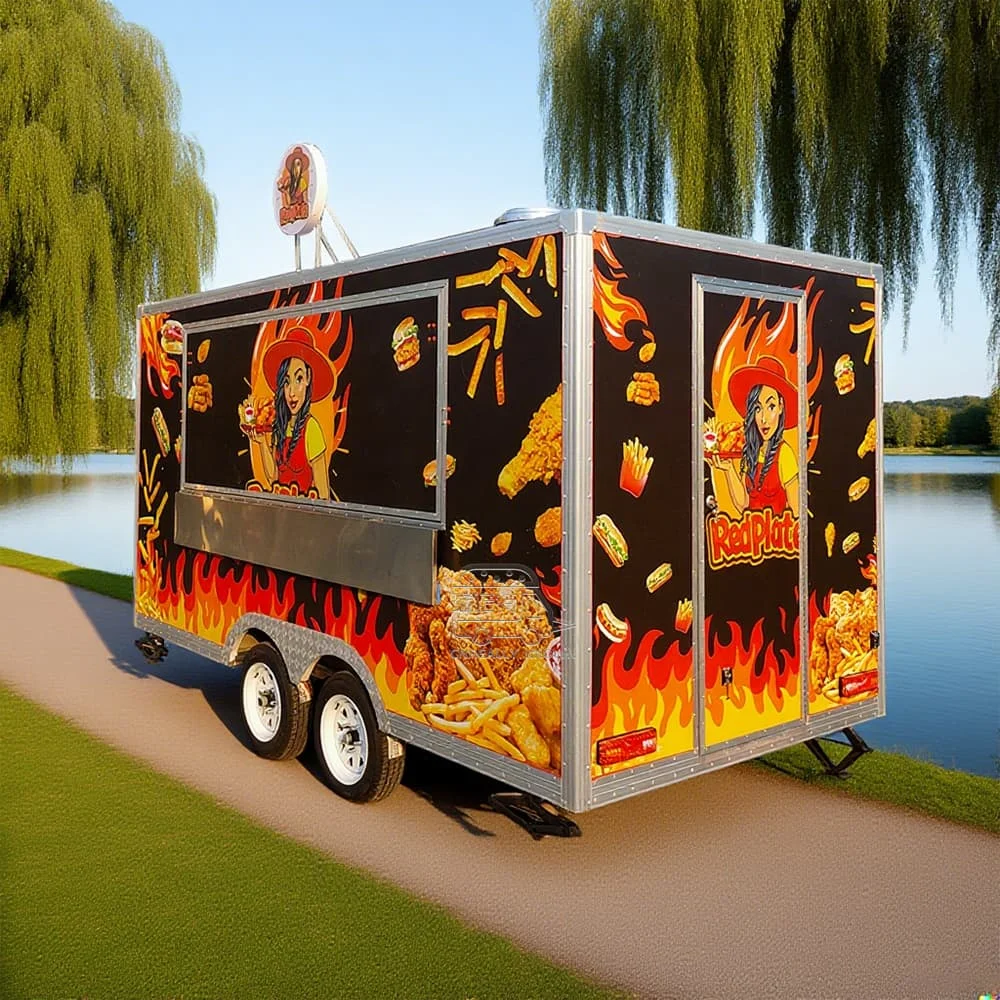 

Commercial Hot Dog Equipment Package Mobile Kitchen Ice Cream Coffee Hot Dogs Ideal for Catering and Outdoor Events Food Trailer