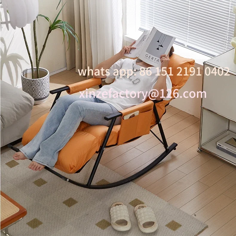 

Customizable Living Room Light Rocking Chair Lounge Rocking Chair Adult Balcony Home Leisure Chair