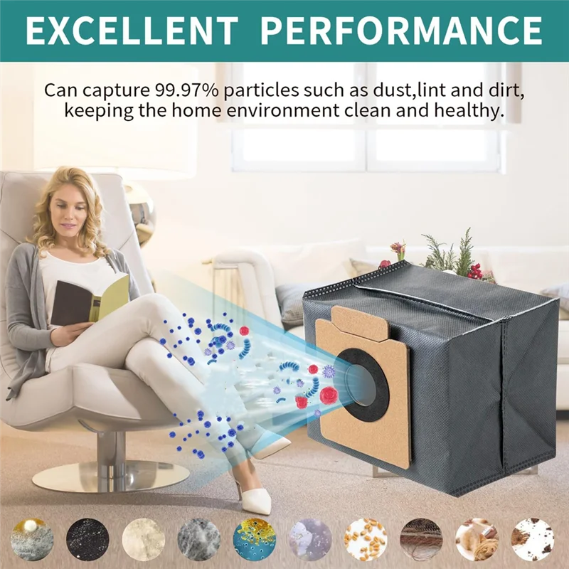 YCOC-12PCS ل Eufy Clean X8 Pro SES / X10 Pro Omni جهاز آلي لتنظيف الأتربة أجزاء الملحقات كيس لجميع الغبار التنظيف المنزلي