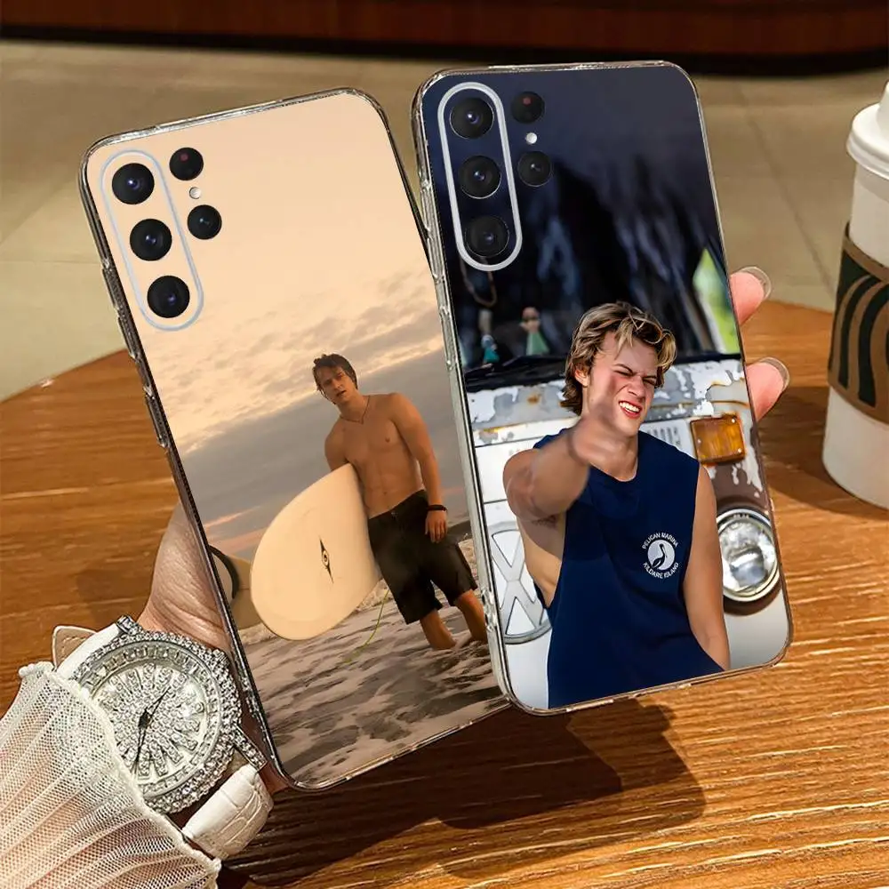 

Rudy Pankow Outer Banks Phone Case For Samsung S24,30,21,22,23,20 FE,lite,PIus,Ultra,5G,Note,9,10 Transparent Cover