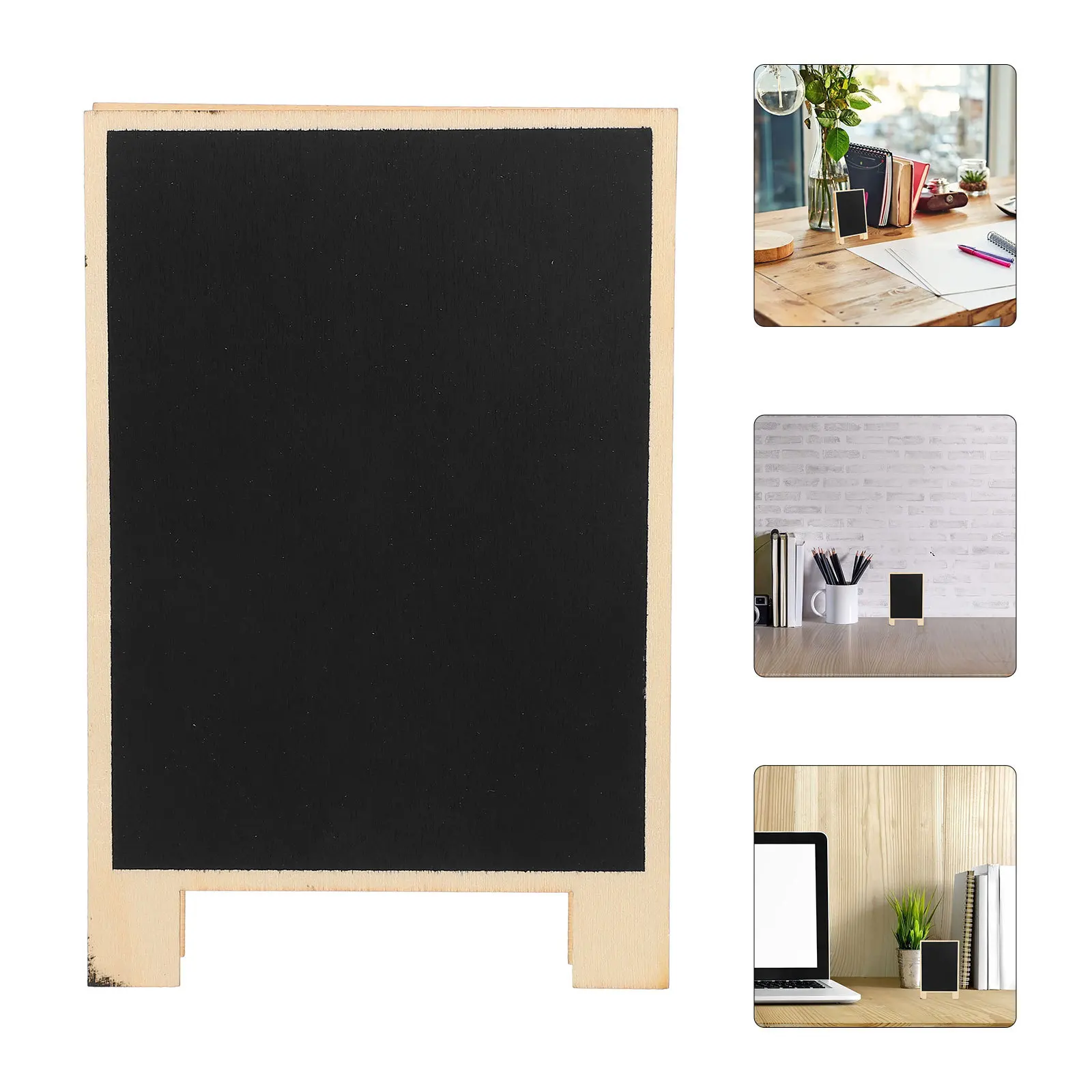 

6Pcs Mini Chalkboard Wooden Message Board Sign Desktop Blackboard for Home Office Restaurant Bar Table Decor Erasable Chalkboard