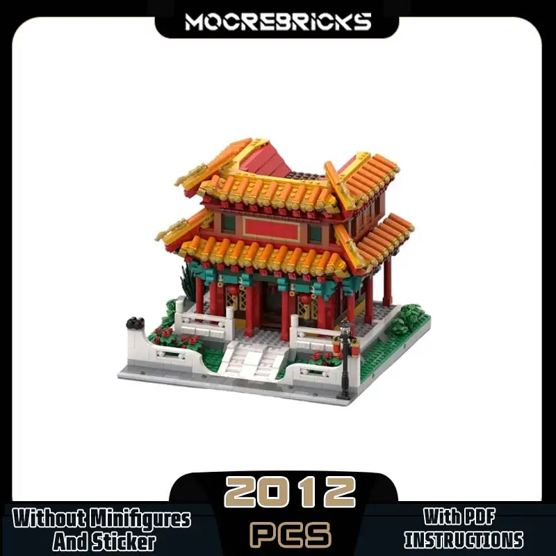 

Creative Retro Modular Architecture Series Chinese Temple MOC Building Blocks New Year Market Set Senior Bricks Toy Xmas Gift