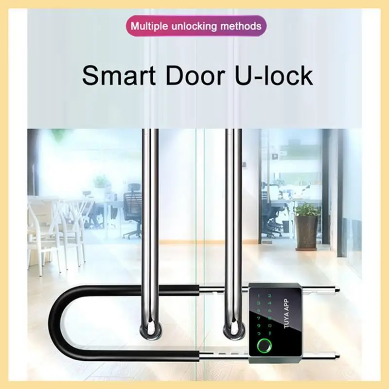 

B16C-Waterproof Control Bicycle U Shape Lock Smart Bike Lock With TUYA APP Passcode Fingerprint Safe Electronic Lock