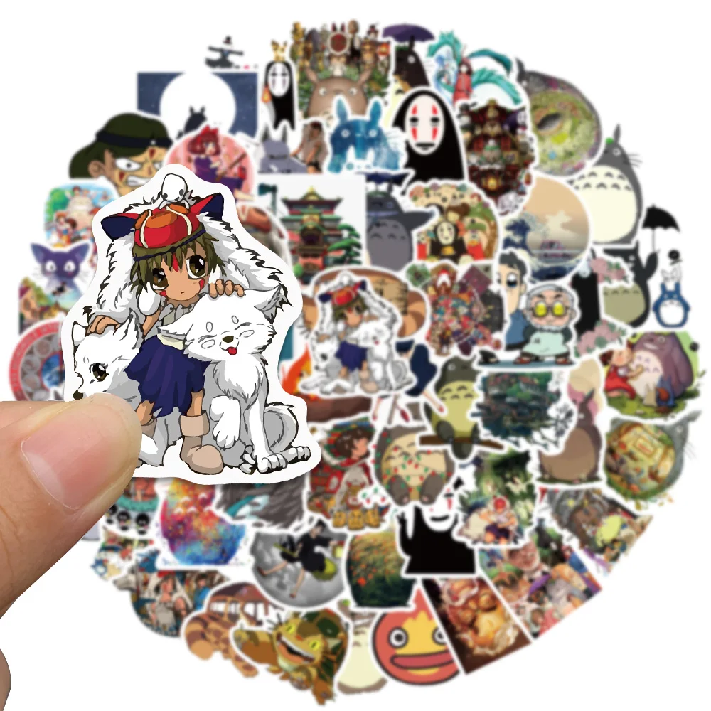 10/25/50/100Pcs Ghibli Hayao Miyazaki Stickers Cartoon Graffiti Decals Helmet Skateboard Laptop Motorcycle Sticker Toys Decor