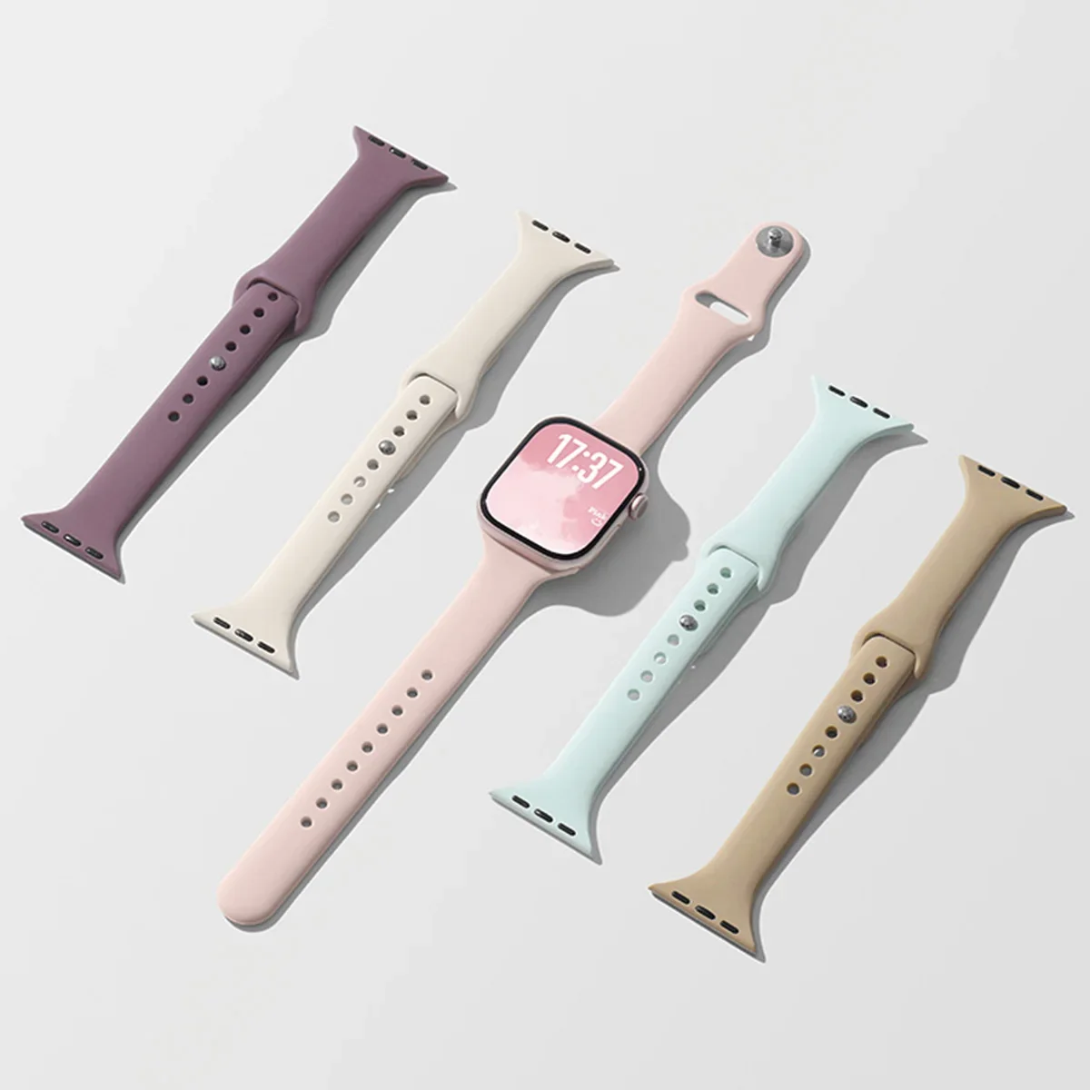 Slim WatchBands for Apple Watch band Series 9 8 7 6 5 4 SE Ultra 2 49mm Sport bracelet Silicone Strap iWatch 41MM 44MM 40MM 45MM