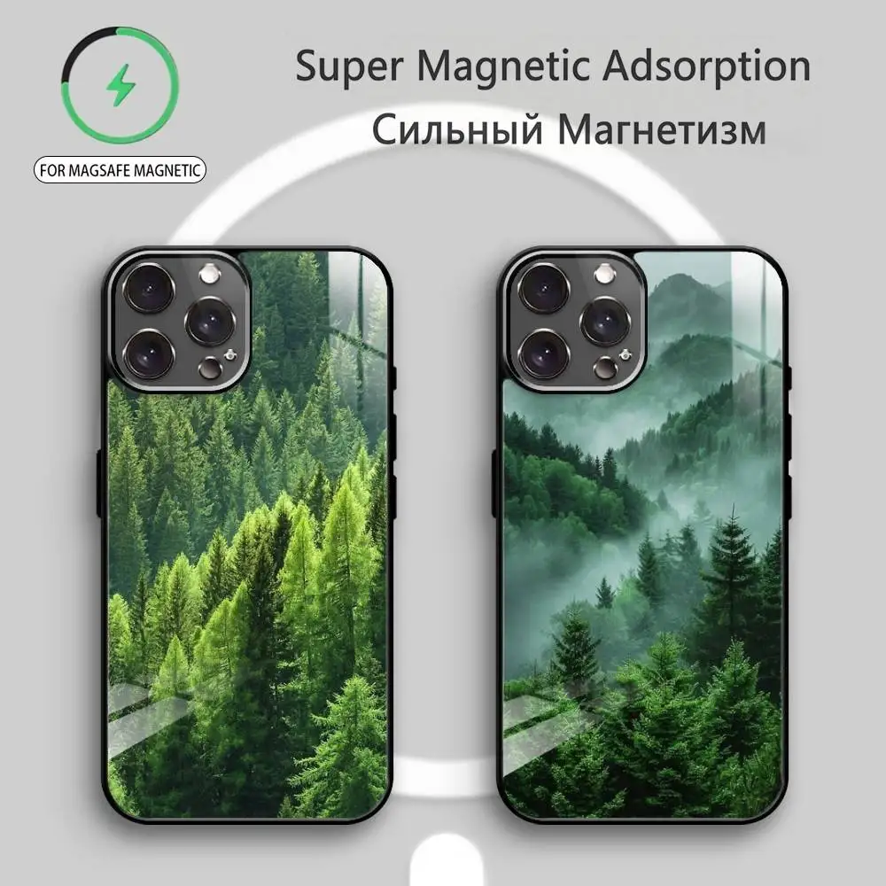 

M-Mountain Phone Case For iPhone17,16,15,14,13,12,11 Plus,Pro Max Magnetic For Magsafe Wireless Charging
