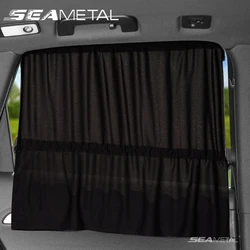 SEAMETAL 2Pcs Car Sun Shade Curtains Side Window Sunshade Summer Sun Protection 95% Light/UV Blocking Auto Privacy Blind Curtain