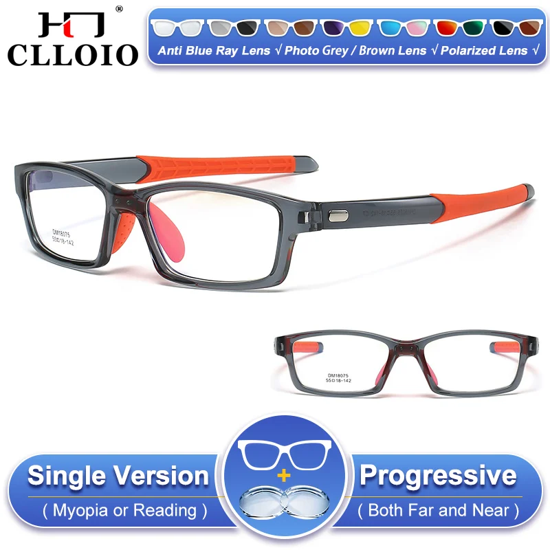 

CLLOIO New Square Sporty Myopia Photochromic Optical Eyeware Men Outdoor Cycling Anti-UV Multifocal Prescription Reading Glasses