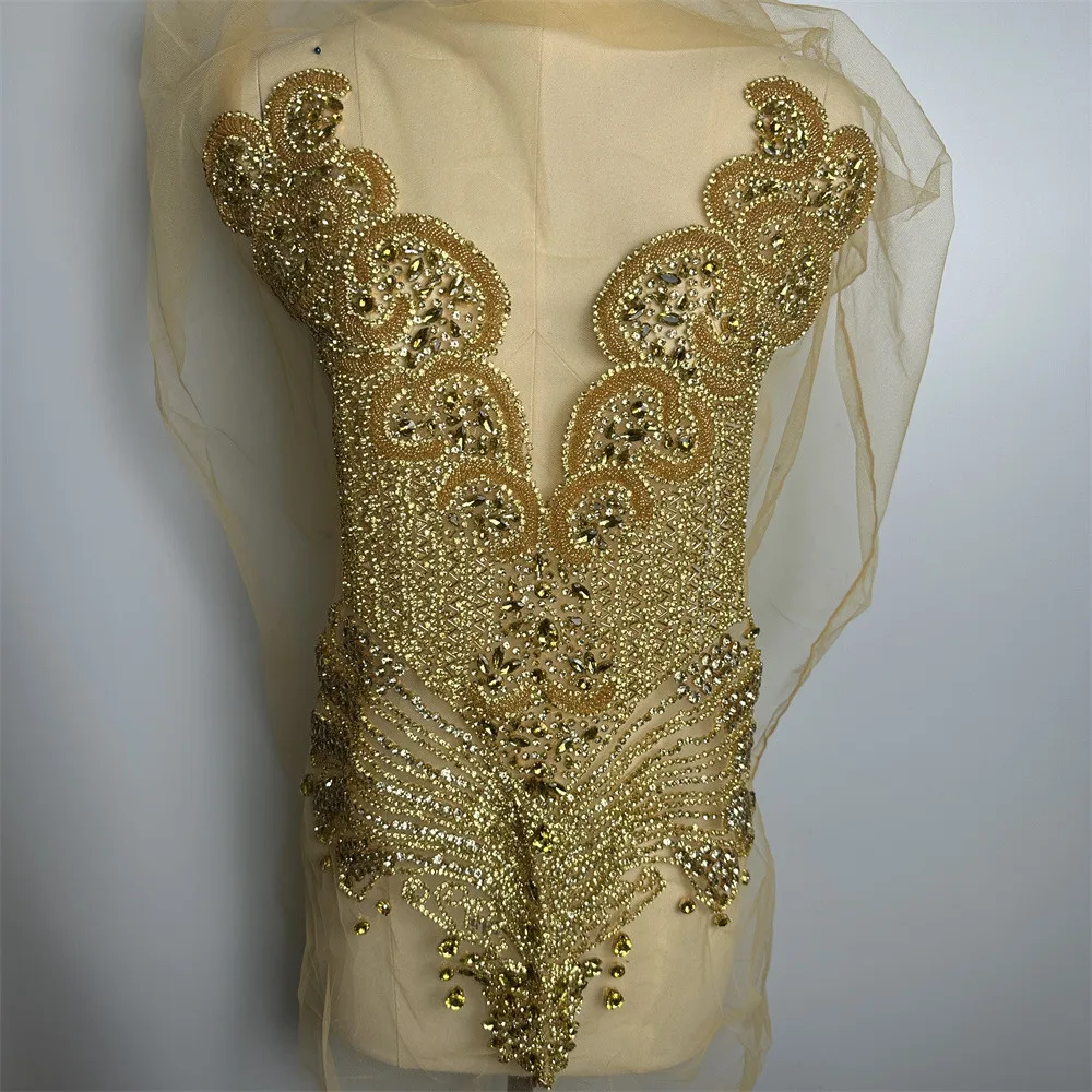 

Модная нашивка на лиф с аппликацией и стеклянным кристаллом для свадебных вечерних платьев