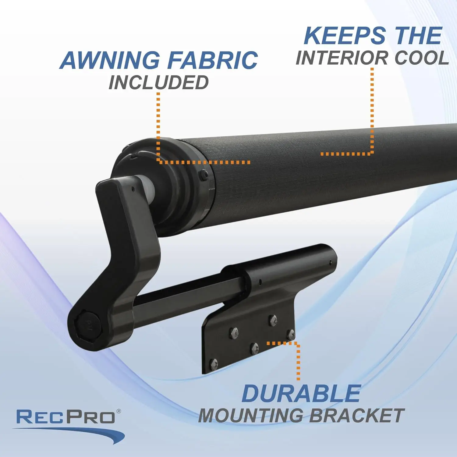 Kit de toldo deslizante para Rv |   Topper de corrediça de Rv |   Moldura e Tecido (10', Preto)