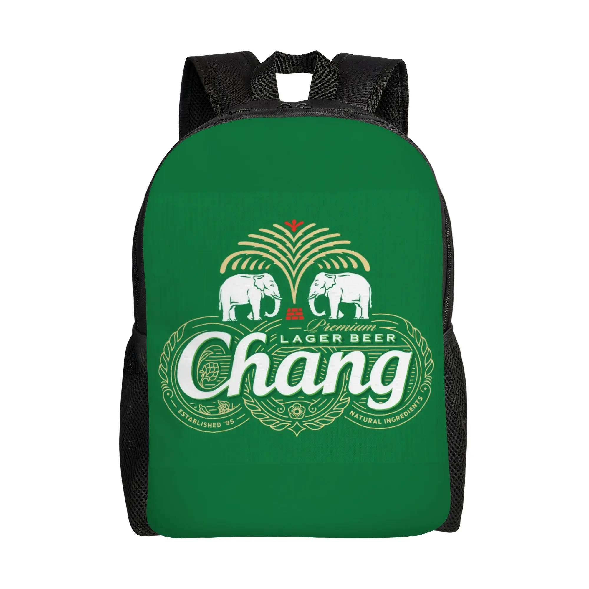 

CChang Premium Lager Beer Elephant Logo CChang Backpack Office Workers Daily Large Capacity Schoolbag Back To School Season