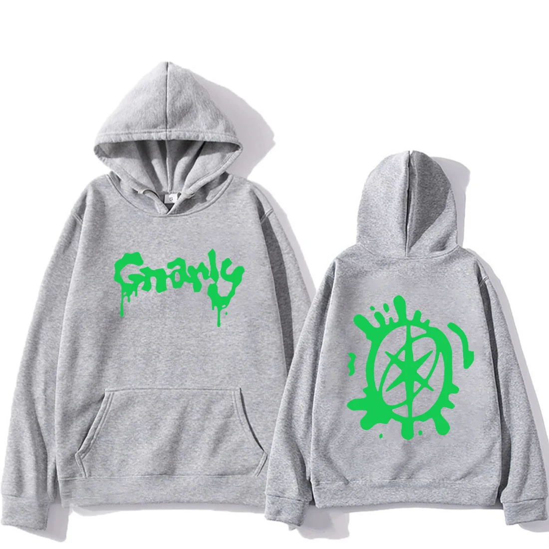Das grün aufgedruckte Logo ist sowohl für Männer als auch für Frauen geeignet. Dieses lässige Kapuzensweatshirt ist aus einem Retro-Stoff mit gebürsteter Oberfläche gefertigt.