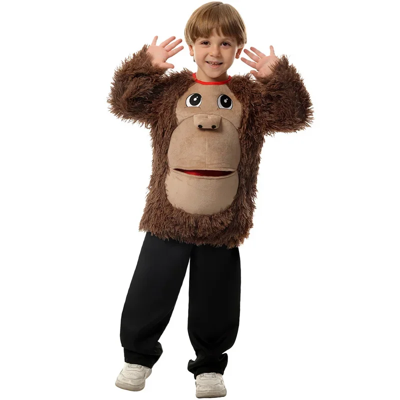 Costume de ajuster ille imprimé en 3D pour enfants, chemise à fourrure, orang-outan mignon pour garçon, Halloween, carnaval de Pourim, robe de paupières, nouveauté, 2024