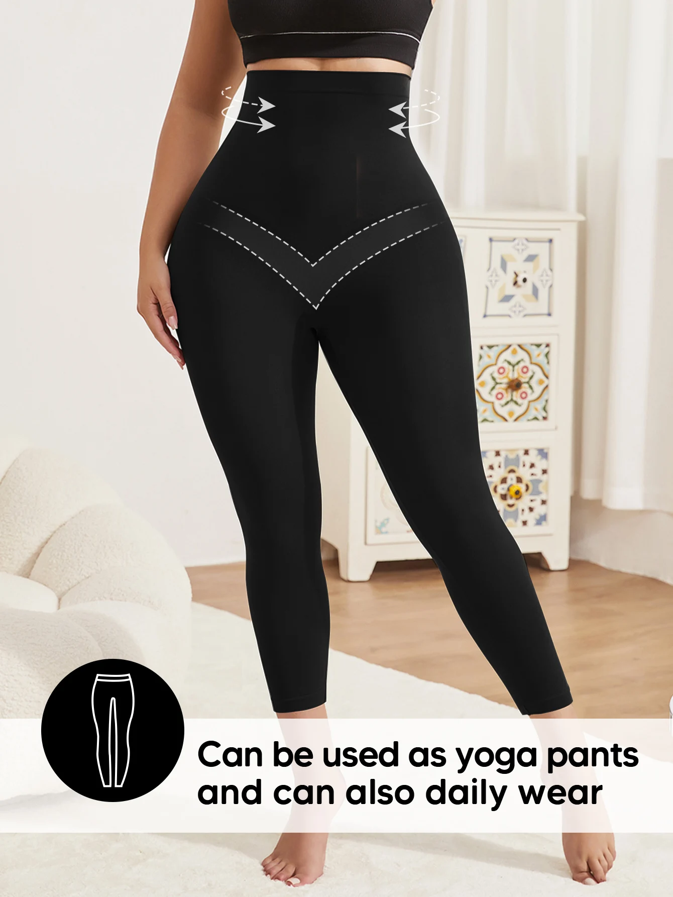 

Корректирующее белье с высокой талией для женщин: брюки с контролем живота, непрозрачные мягкие брюки для йоги для тренировок для бега