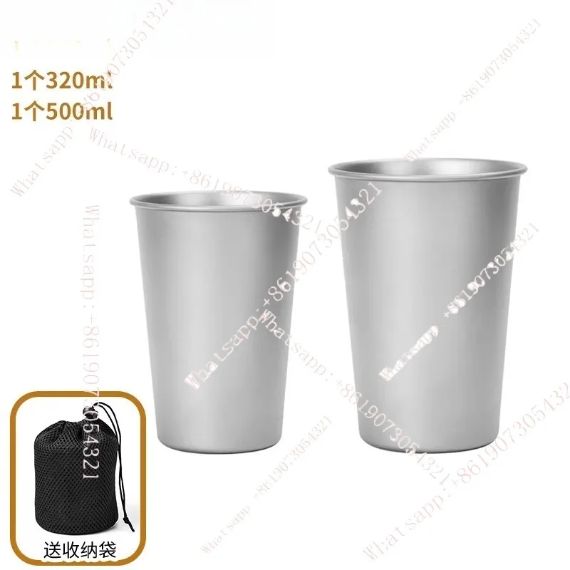 

Outdoor camping titanium watertea beer portable wide mouth single layer titanium alloy camping coffee