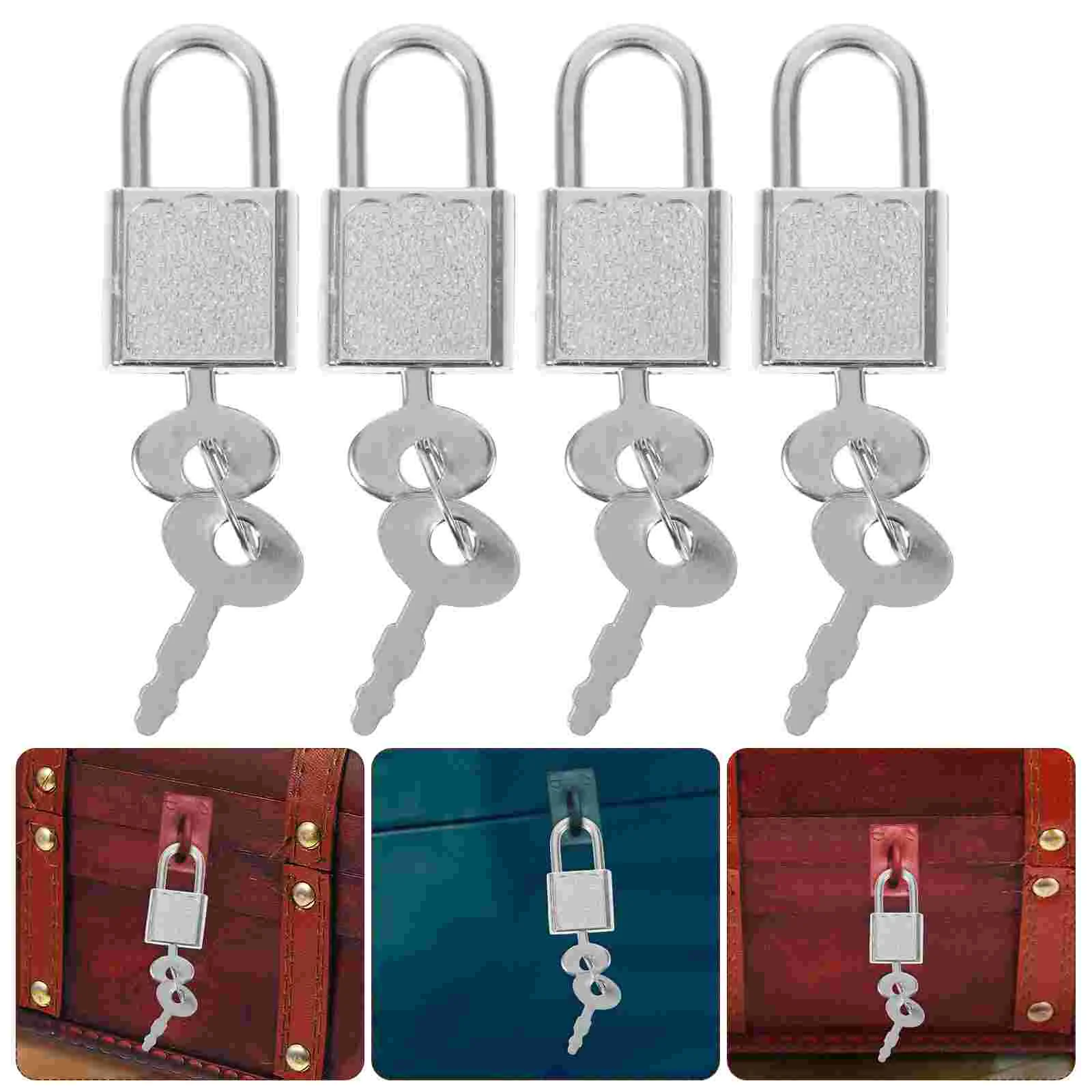 5 Sets Treasure Chest Lock Kids Adventure Game Toy Locks with Keys Small Toys Box and Pirate Plastic Funny Padlocks for