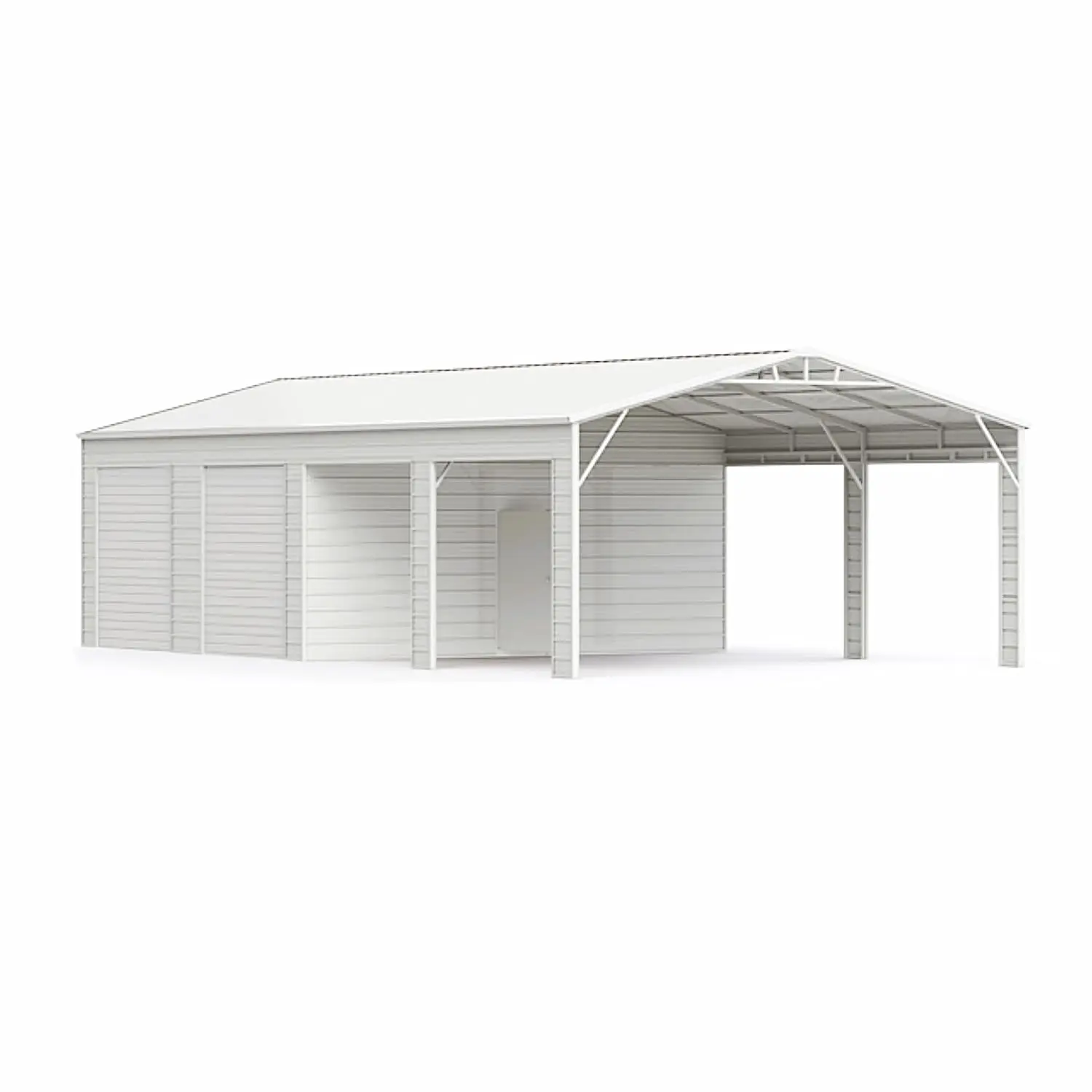 23x46 FT Metal Garage, Steel Building with 2 Roll-Up Doors, Customized