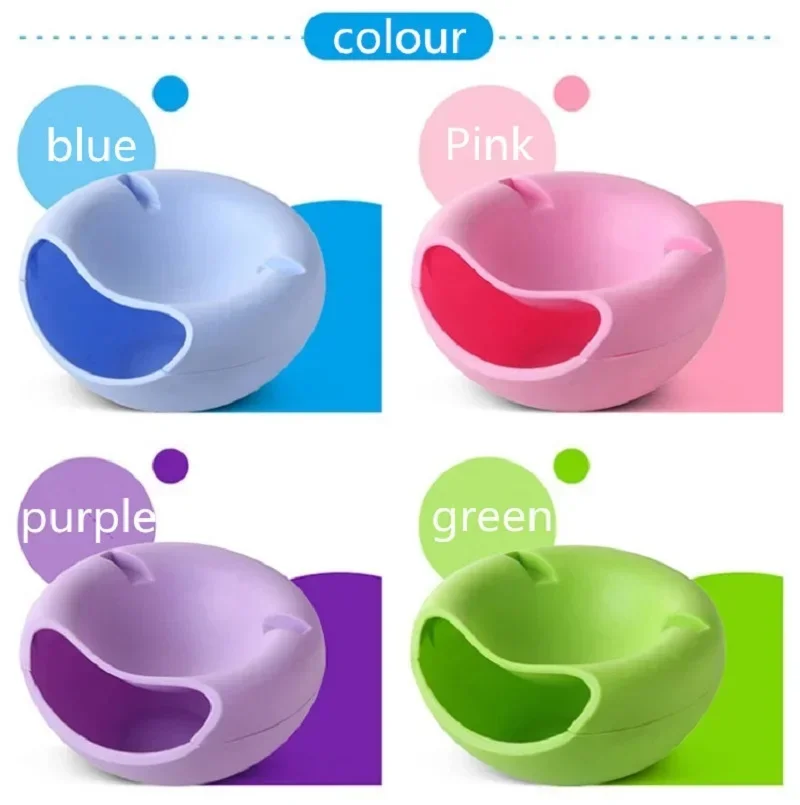 Fashion Plastic Fruit Dish Snacks Nut Melon Seeds Bowl Double Layer Candy Plate Multifunctional Fruit Plate 20*10cm