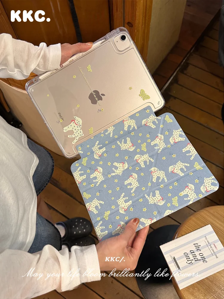 

Cartoon animals lamb dot pen slot INS for Samsung Galaxy Tab A8/A9/A11+FE LITE PLUS/S6 Lite/S7/8/9/10+ FE Tri-fold Stand Cover ﻿