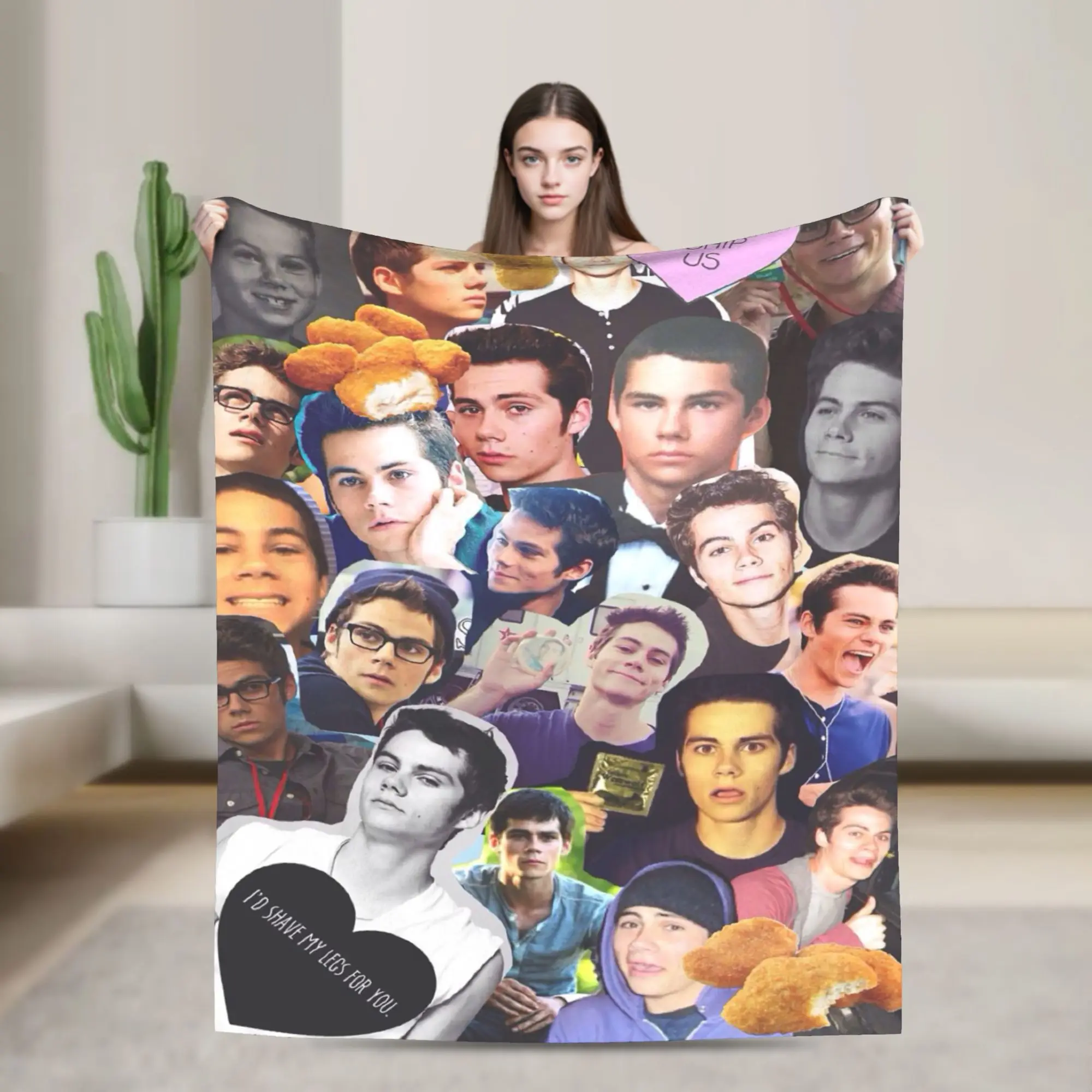 Dylan O'Brien Photo Collage Blanket  Flannel Awesome Soft Throw Blanket for Home  Winter