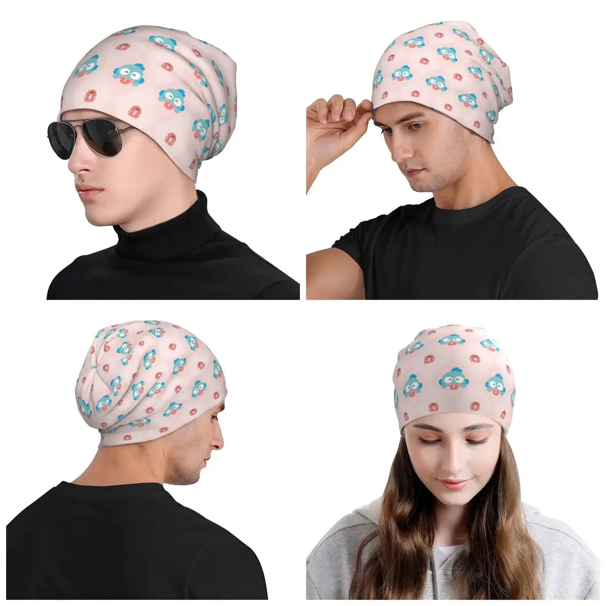 مخصص Hangyodon Skullies Beanies قبعات الرجال النساء للجنسين موضة شتاء دافئ محبوك قبعة مهرج الأسماك الكرتون أنيمي بونيه القبعات