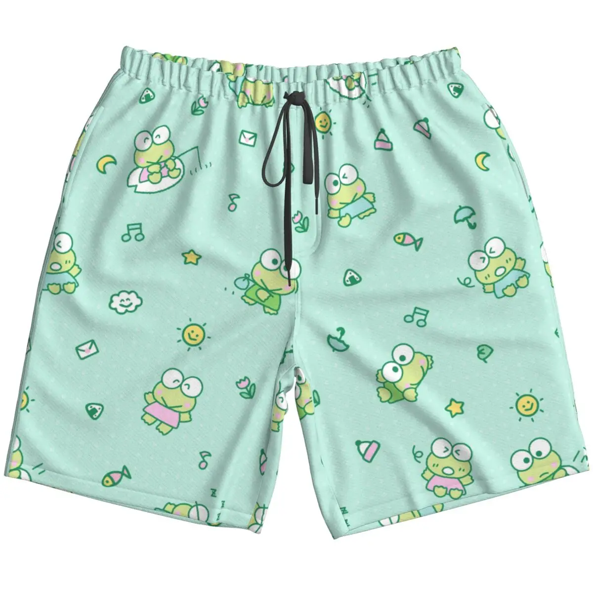 

Sanrio Keroppi Frog Men's Swim Trunks Quick Dry Beach Shorts for Swimming