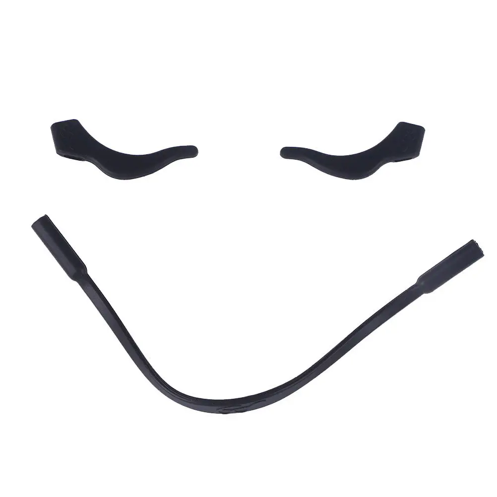 

3Sets Eye Glass Silicone Anti-Slip Ear Hook Strap Holder Rope Stretchy Fits Spectacles Accessories Adults Black
