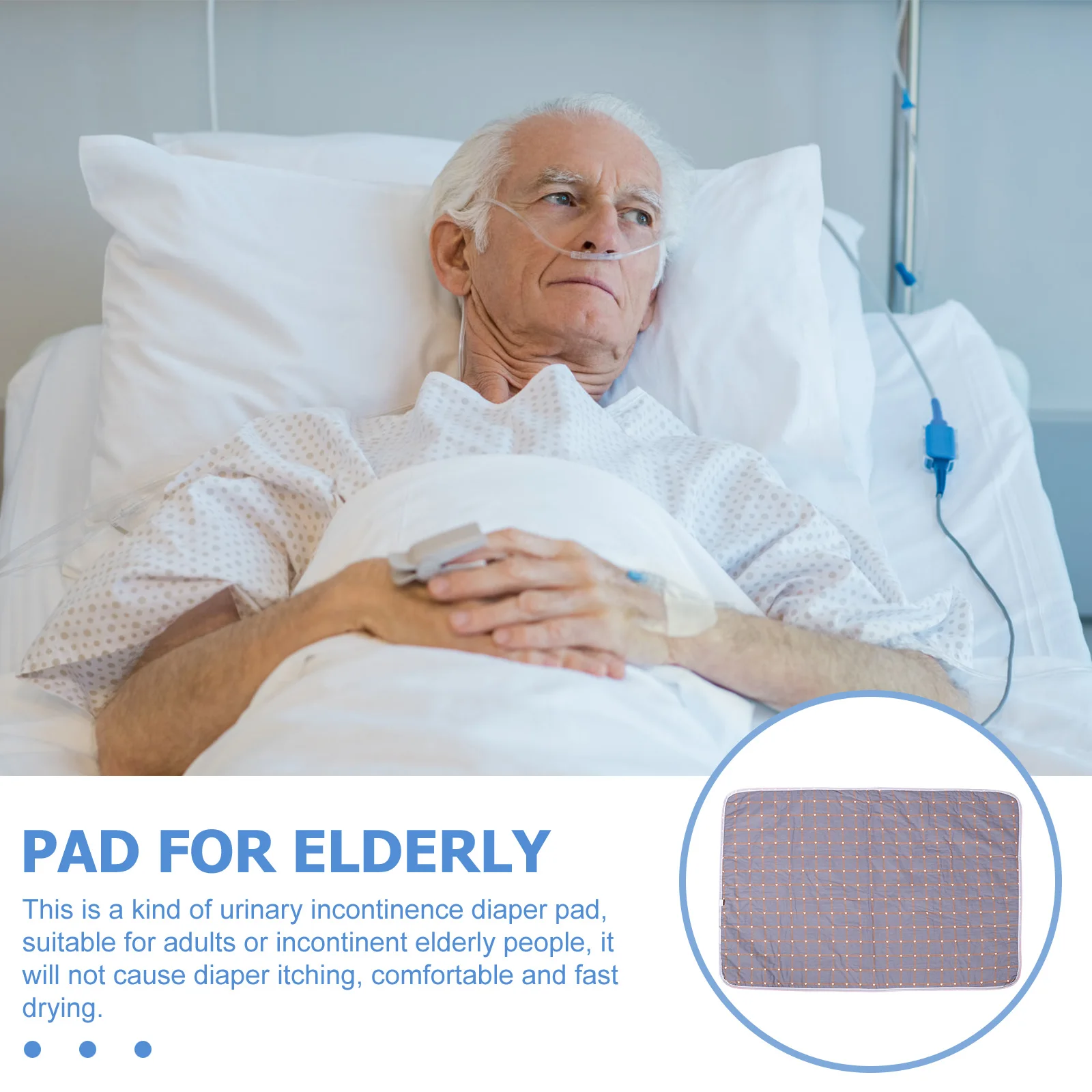 

Incontinence Bed Pad Breathable Washable Reusable Adult Diaper Pad -Drying Comfortable Pee-Absorbing Mattress