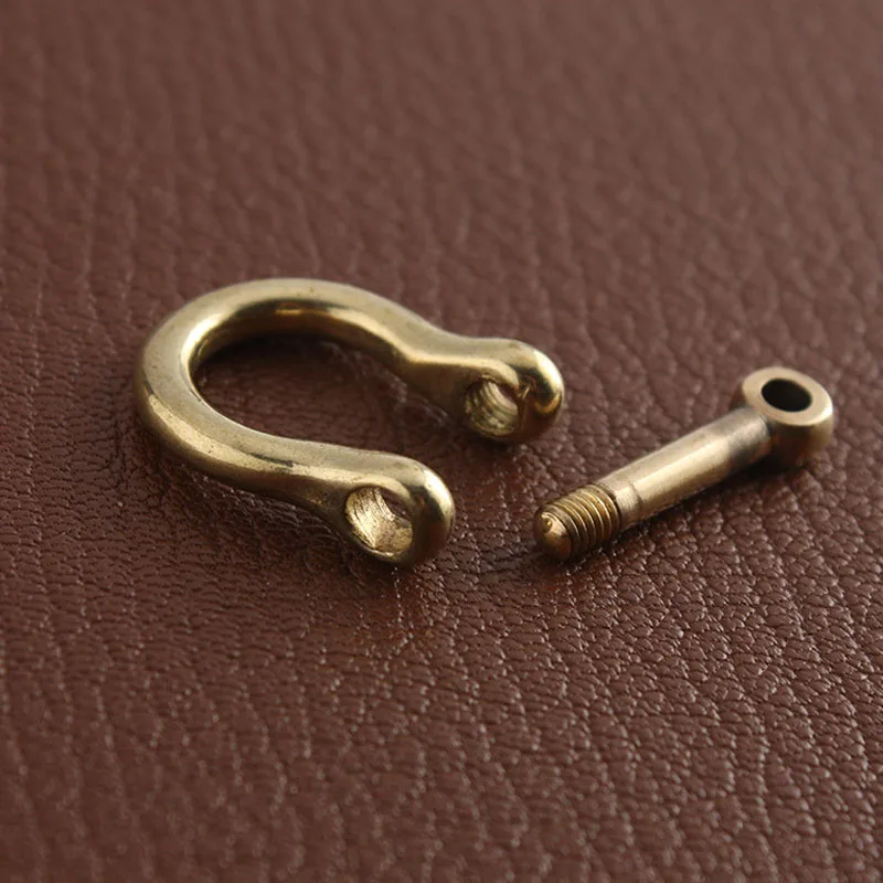 1pcs Brass Detachable Removable Open Screw D Ring Buckle Shackle Clasp Leather Craft Bag Strap Belt Handle Shoulder Webbing