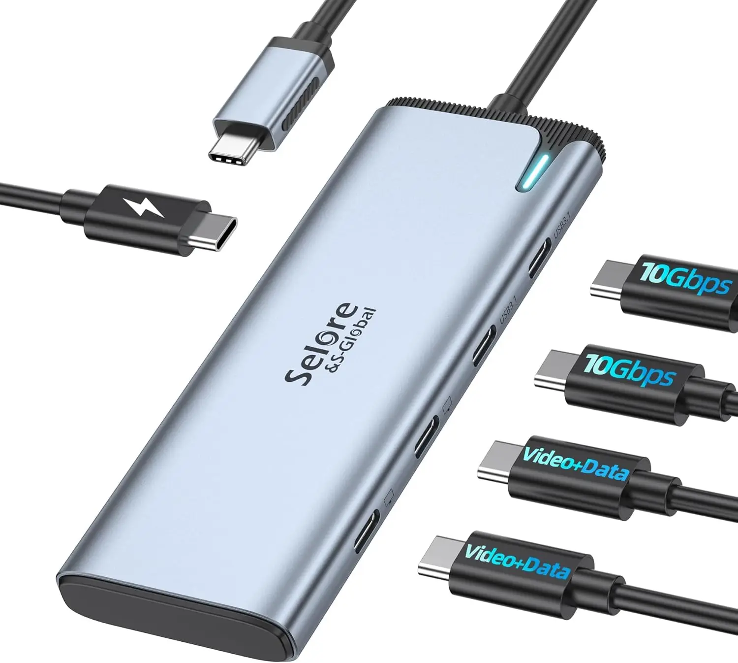 

USB C Hub with Dual 4K/60Hz Monitor Support, 10Gbps Data Transfer, and 100W PD Charging for Laptops