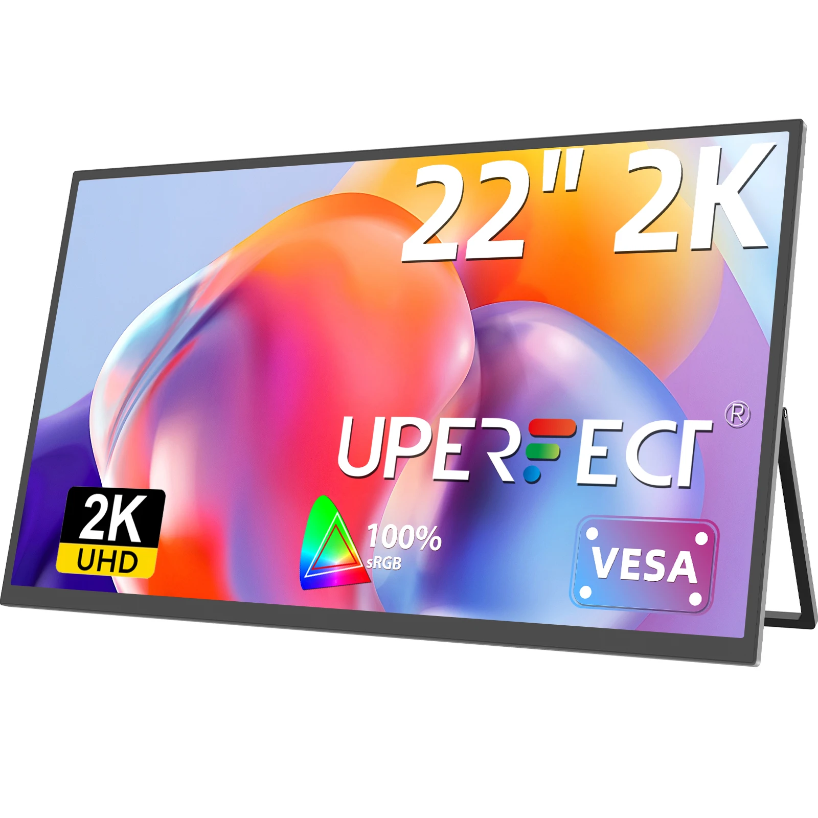 

UPERFECT 22”2560*1440 Portable Gaming Monitor 16:9 Laptop Extend Travel Computer Screen Mini PC Eye Care LED Display With VESA