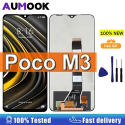 Xiaomi Pocco電話用LCDディスプレイ,タッチスクリーン取り付け部品,Redmi 9t,m2010j19sg,m2010j19sg,6.53インチ