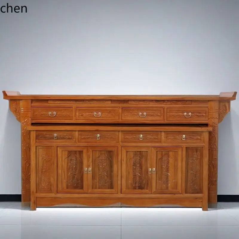 HT Chinese Style Altar Incense Case Home Buddha Table Solid Wood Three-Layer Altar Guan Gong Altar Buddha Table Wholesale