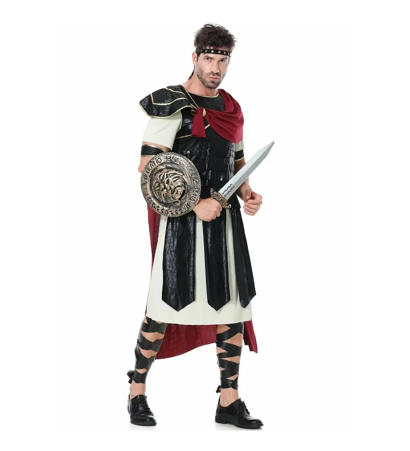 

Halloween Ancient Roman Spartan Gladiator Adult Cosplay Costume for Women & Men Warrior Knight Stage Show Outfit