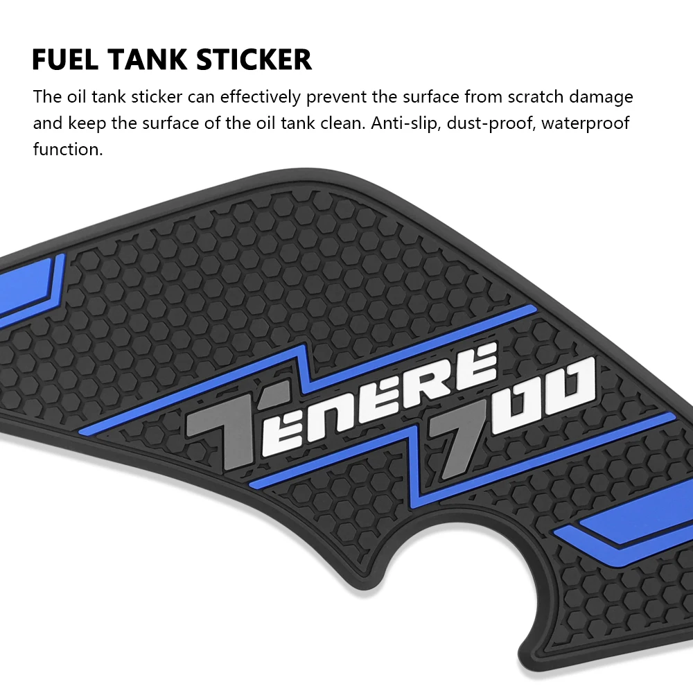 Para YAMAHA Tenere 700 T700 XTZ 700 2019-2023 Protector antideslizante almohadilla de depósito pegatina Gas rodilla agarre tracción almohadilla lateral calcomanía