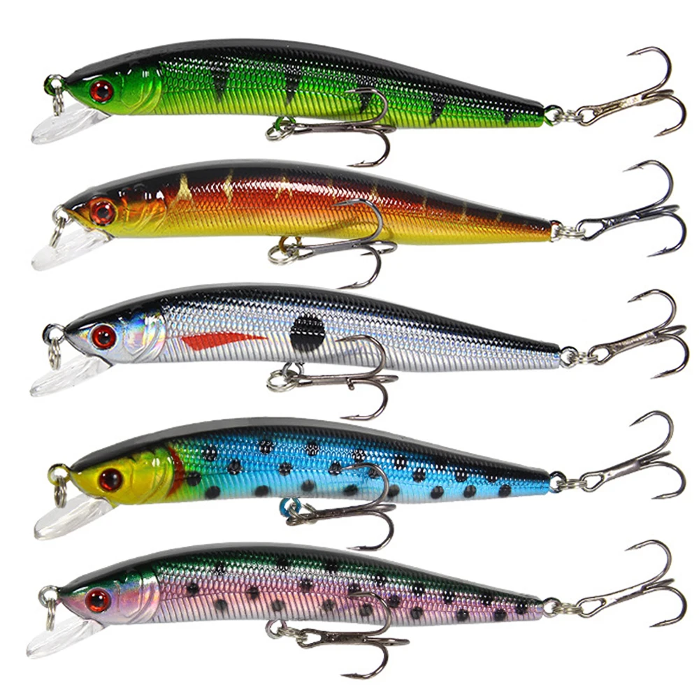 5Pcs Minnow Angeln Lockt Wobbler Schwimmende Künstliche Kunststoff Harten Köder Crankbait Jerkbait Pesca Bass Tackle