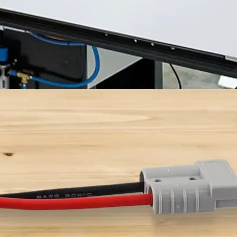 50A 8AWG 30cm Twin Core Extension Cable With For Ring Terminals And Fuse For Solar For Battery EV Power Connector