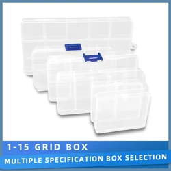 Plastic Box Storage Container Transparent Compartment Adjustable Organizer Box For Jewelry Button Hardware Screw Detachable Case