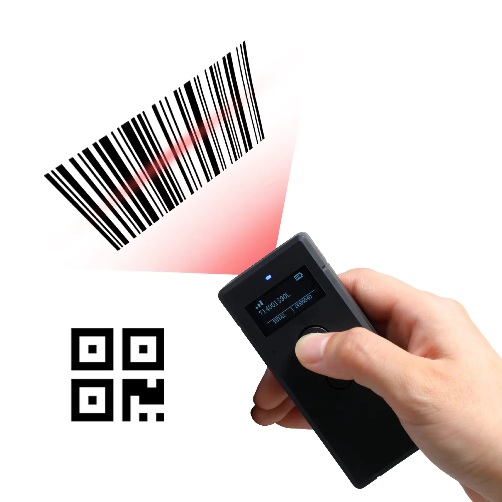 

Portable Wireless Handheld 1D 2D QR Barcode Reader Pocket Bluetooth Scanner for Logistics Warehouse
