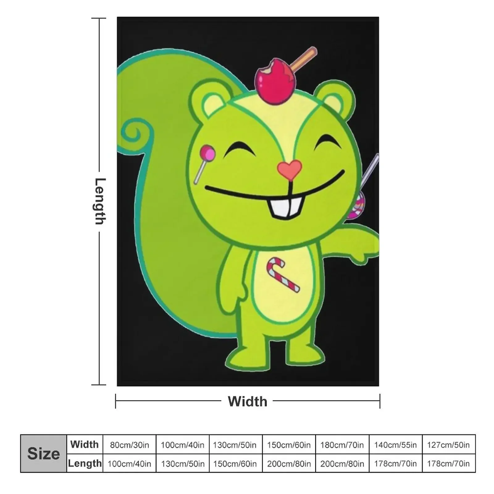 Nutty – Happy Tree Friends Überwurfdecke, luxuriöse Überwurfdecken der Luxusmarke