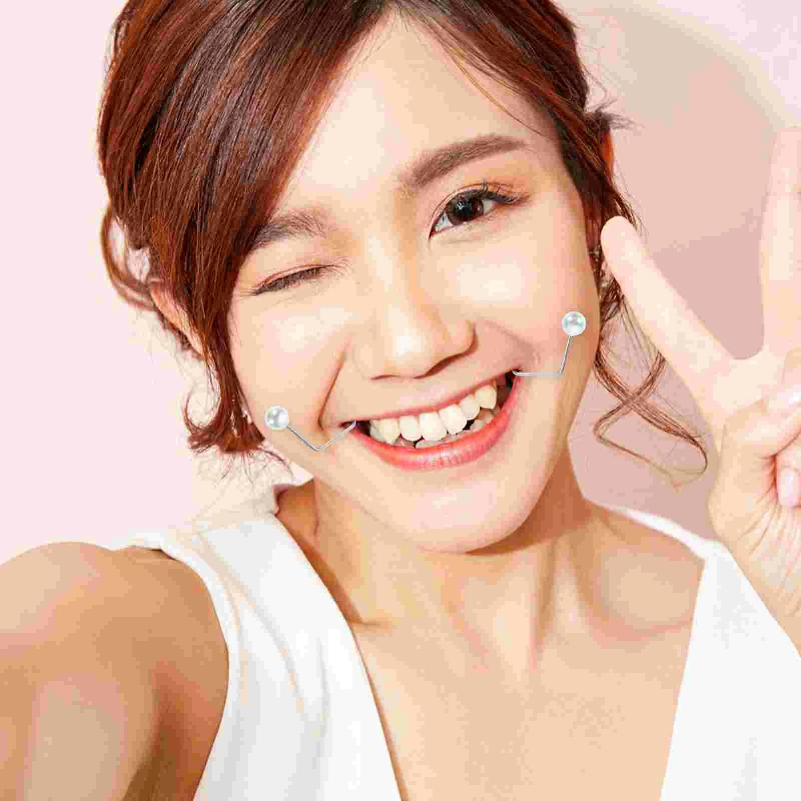 2 Pcs Facial Dimple Trainer Metal Maker Precise Shaping Stylish Design Adjustable Tightness Portable Face Exerciser Dimple