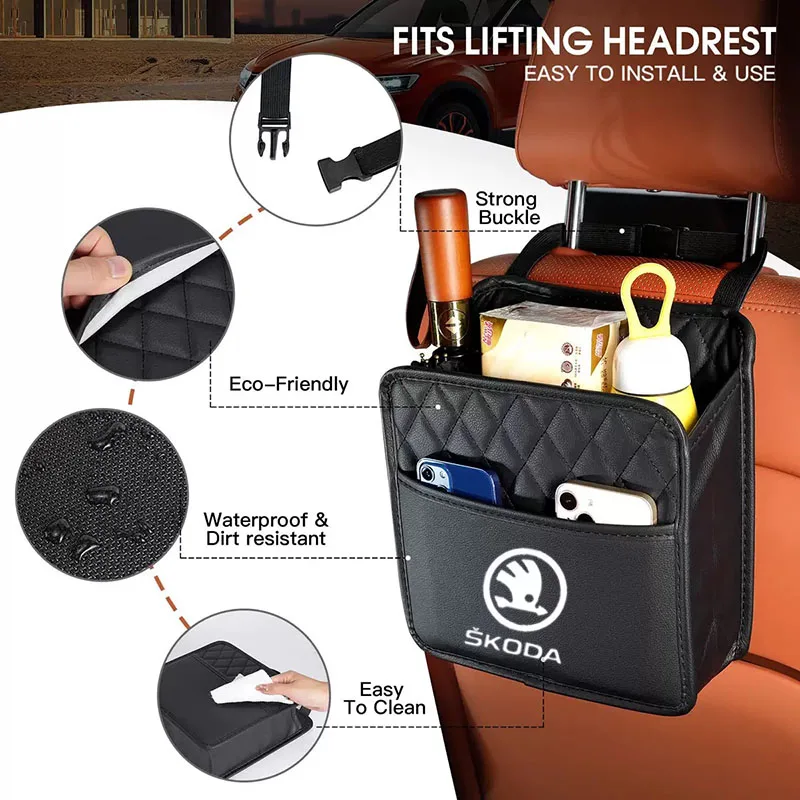 

Waterproof Car Seat Back Hanging Organizer Storage Pocket For Skoda Auto Interior