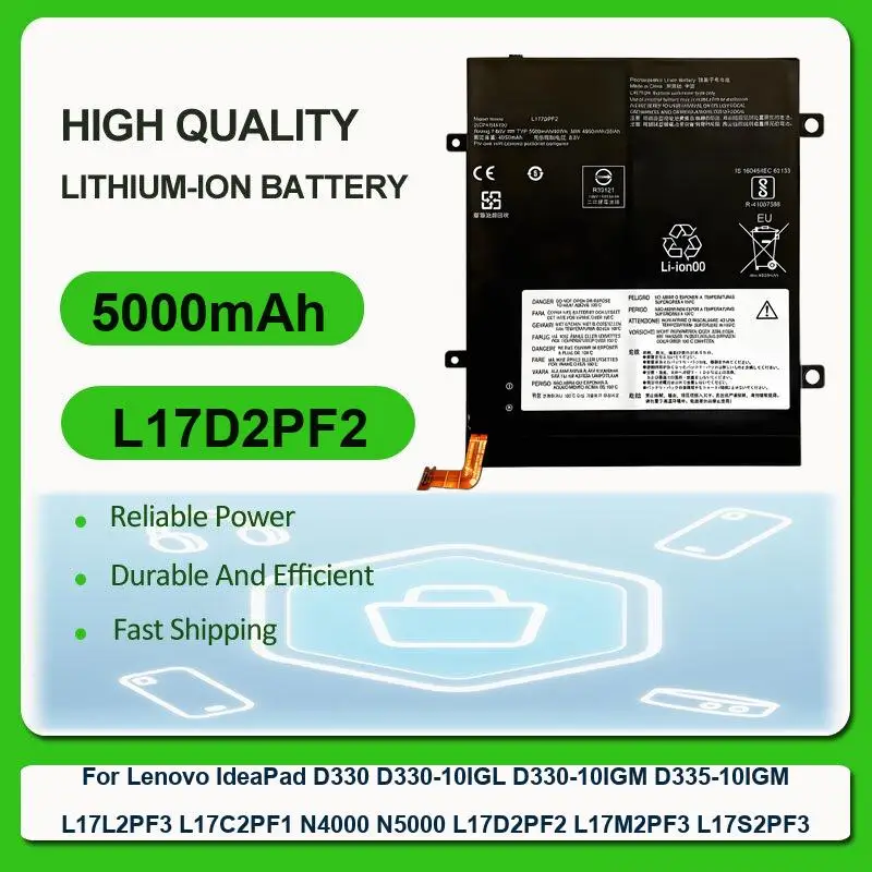 

Battery L17M2PF3 L17S2PF3 For Lenovo IdeaPad D330 D330-10IGL D330-10IGM L17D2PF2