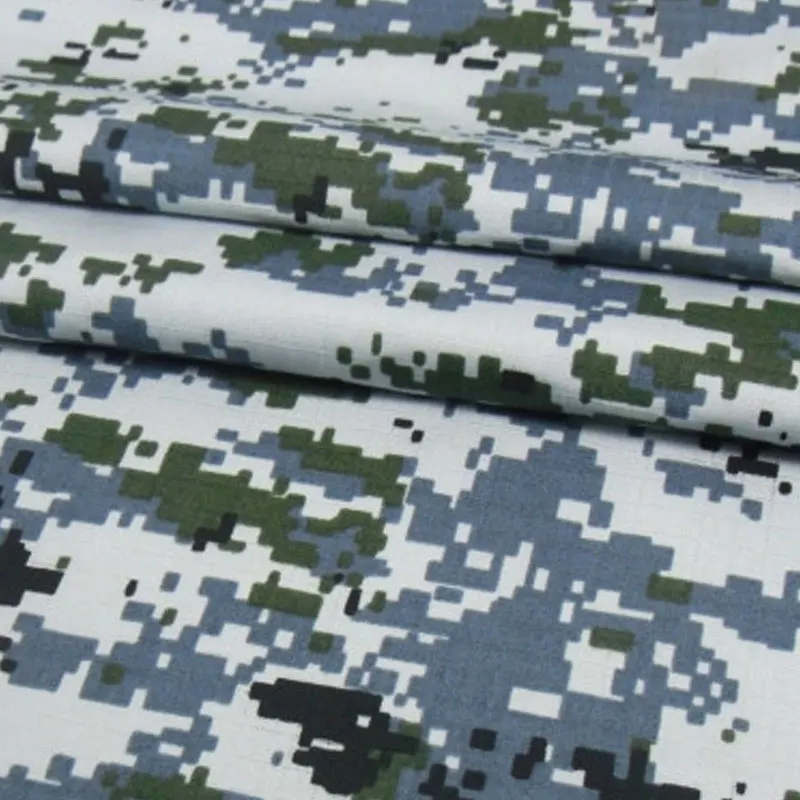 1.5M Width Blue Green Digital Camouflage Fabric Polyester Cotton Wear Resistant Cloth DIY Air Force Uniform Material