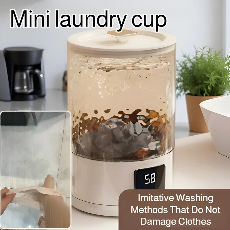Portable Mini Washing Cup USB Rechargeable Washing Machine for Underwear Bra Baby Clothes Home Travel Use