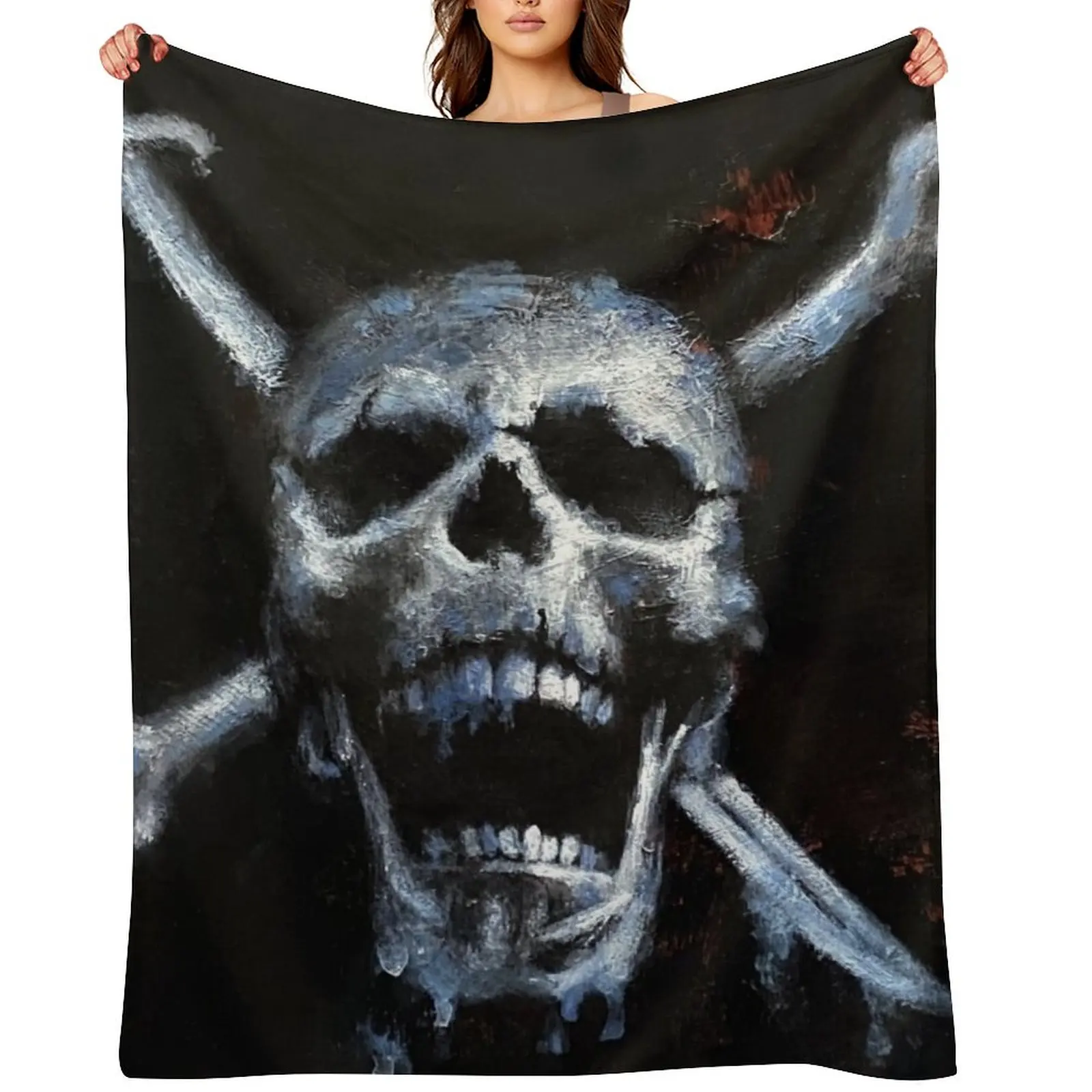 

The Jolly Rodger Throw Blanket manga Picnic Flannel Fabric Winter beds Blankets