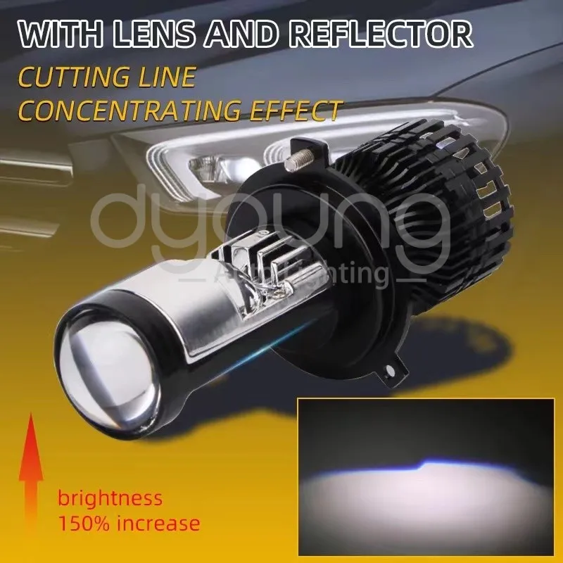 H7 LED H4 Y10 LED Headlight Mini Lens Projector Hi/Low Beam LED H7 H4 Canbus Bulbs 12V 20000LM 6000K LHD for Cars Motorcycles
