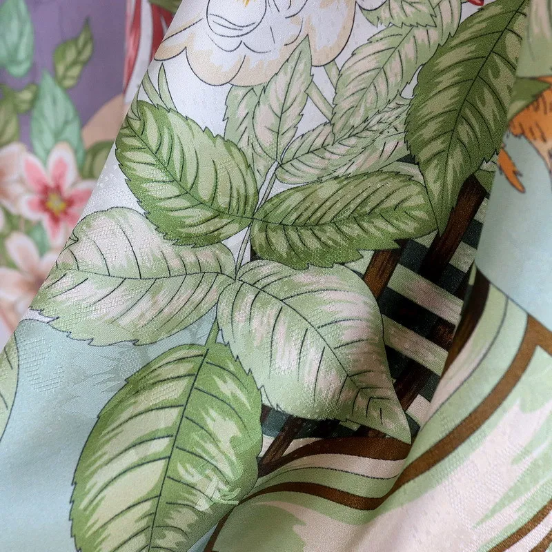 Chinese style double-sided two-color silk flower dill jacquard 110 square scarf noble silk scarf shawl high-end scarf