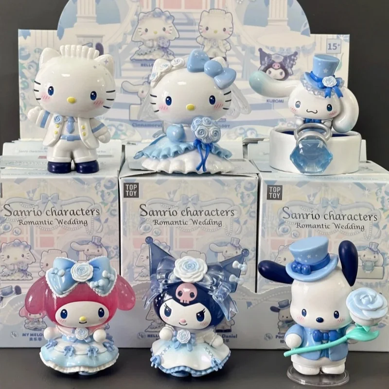 

Подлинная Toptoy Sanrio, романтическая свадебная серия, слепая коробка, Kawaii, Hello Kitty Kuromi, экшн-фигурка, коробка-сюрприз, подарок на день рождения для девочек